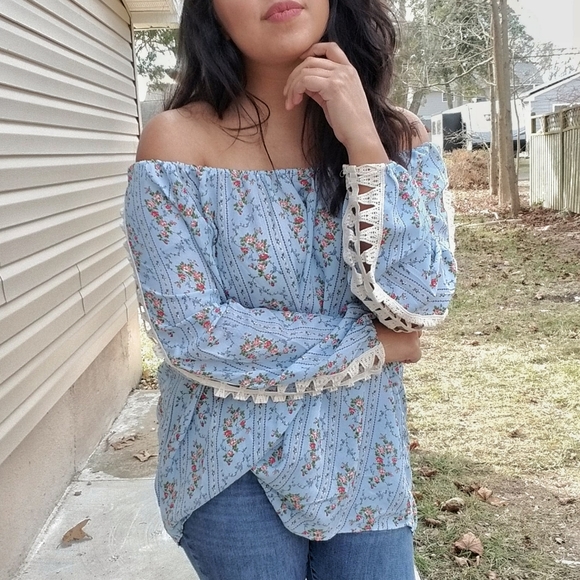 LOVE STORY OFF SHOULDER TUNIC TOP - Picture 8 of 15